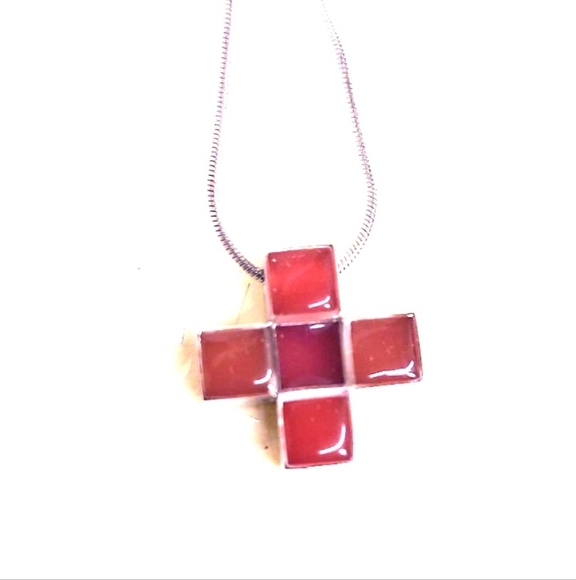 Swatch Bijoux Women's 925 Italy Silver Cross Charm Necklace 3 Colors To Choose - Picture 9 of 16